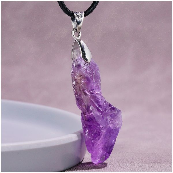 

Irregular Natural Gemstone Amethyst Necklace Mens Designer Pendant Woman Necklaces Gem Pendants Knecklace Wholesale Jewelry Fashion Jewellery Precious Jewels