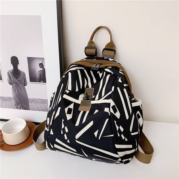 

factory wholesale women shoulder bag 2 colors street trend printing student backpacks soft and light oxford leisure backpack daily joker buc