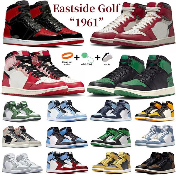 

jumpman 1 eastside golf 1s men women basketball shoes bred patent lost found denim gorge green true university blue lucky green dark mocha u