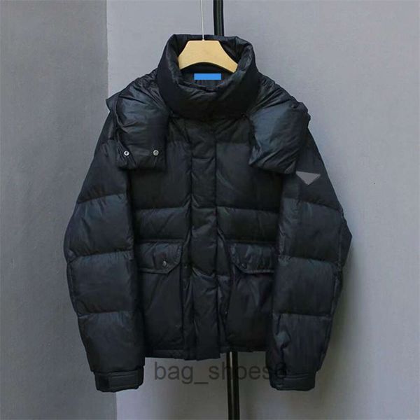 

p letter down womens coats jackets puffy windbreaker for lady coats sleeves budge woman outwears warm thick winter jacket hooded size s-l, Black