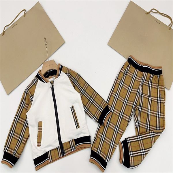 

new autumn and winter designer children's sewn zipper jacket brand letter sportswear children's wear size 90cm-150cm b26, White