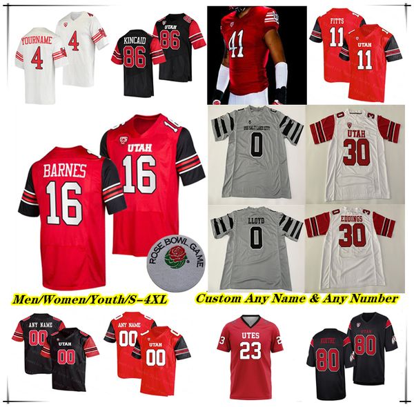 

NCAA College Utah Utes Football Jersey Cameron Rising Bryson Barnes Ja'Quinden Jackson Jaylon Glover Money Parks Mikey Matthews Devaughn Vele Levani Damuni Bernard, Men red