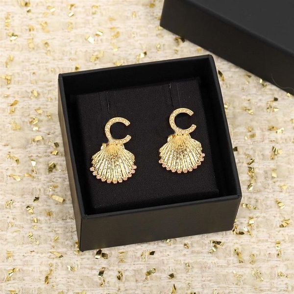 

2023 luxury quality charm drop earring with color diamond in 18k gold plated have box stamp ps7419a214o, Golden