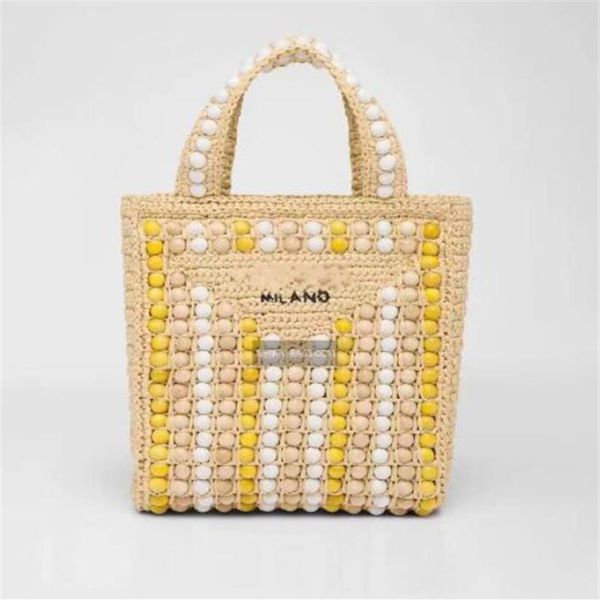 

famous brand straw bag small net red envelope women's grass woven wooden bear portable beach bag sweet holiday shopping b296y