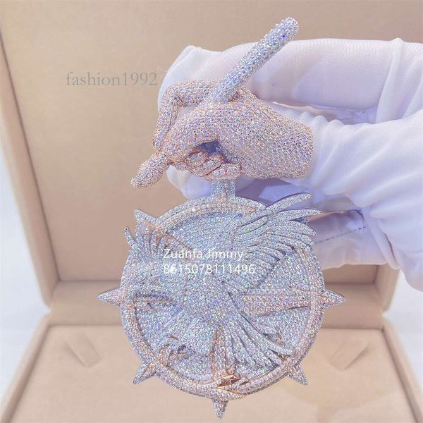 

Style Custom 3d Pendant Sterling Sier Man Vvs Moissanite Iced Out Hip Hop Pendant Necklace