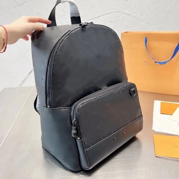 

classic designer backpack men's outdoor backpack men's travel backpack luxury embossed 100% matching leather gold chain shoulder c