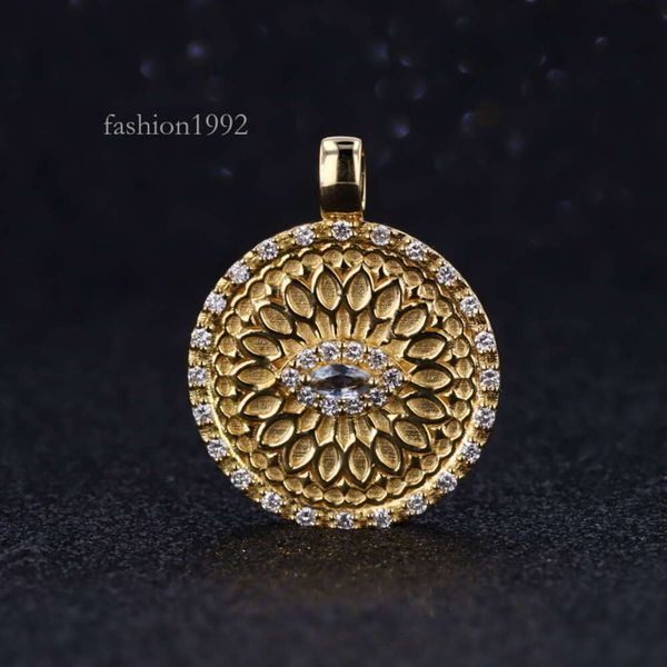 

Custom Pendants Spinel Lab Grown Diamond Yellow Gold Filled Pendant