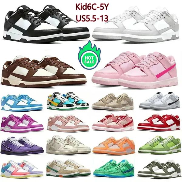

panda running shoes men women kid lows triple pink grey fog university red gold rose vintage navy sail blue raspberry unc orange purple trai, Black