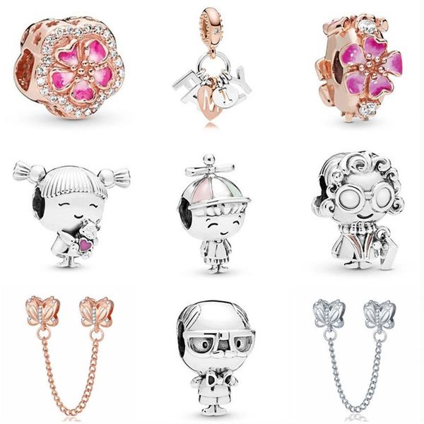 

new popular 925 sterling silver silver pink rose gold perfect home sparkling flowers diy beads for original pandora charm bracelet3477, Golden;silver