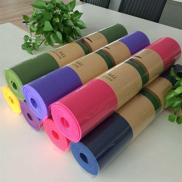 

6mm tpe yoga mat exercise fitness gymnastics non-slip beginner sport carpet pads women t2307192506