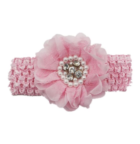 

30pcslot chiffon lace fabric flower headbands for princess girls headdress child kids headbands beautiful handmade artificial flo7032155, Slivery;white
