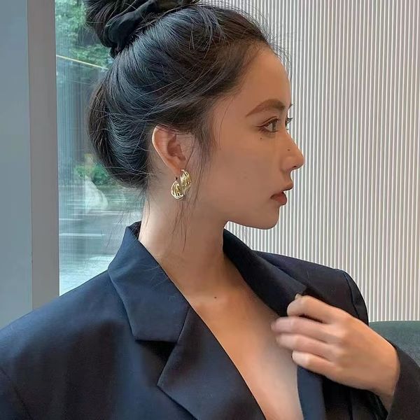 

gold plated luxury brand designers letters stud geometric famous women round crystal rhinestone pearl earring wedding party 925 silver, Golden;silver
