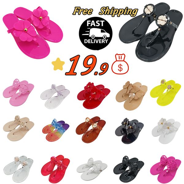 

designer tory beach slippers sandals metallic snake embossed leather slides slippers womens white pink patent yellow triple pink flip ladies, Black