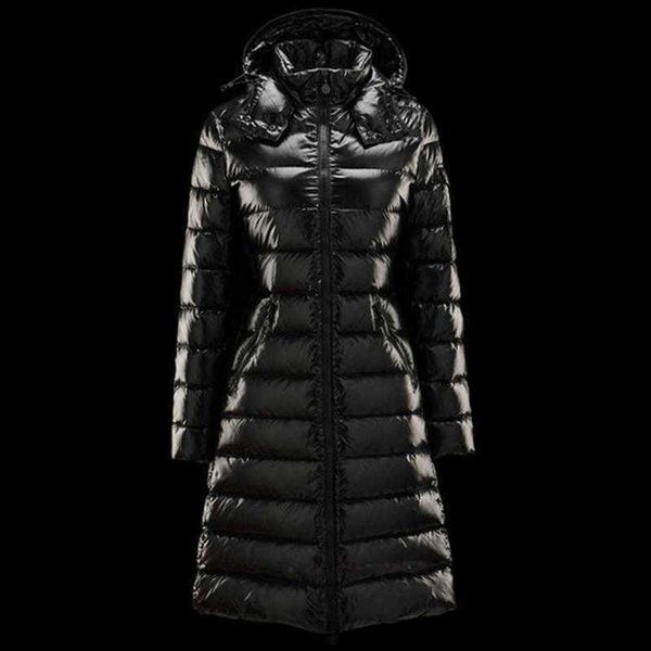 

womens long down jacket winter parkas coats women casual outdoor feather woman outwear thicken high grade windproof and warm detachable hat, Black