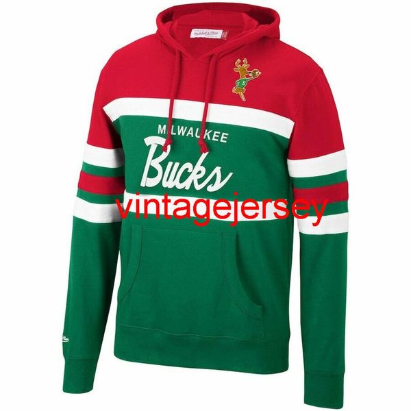

milwaukee mitchell & ness head coach pullover hoodie size s-3xl290m, Blue;black