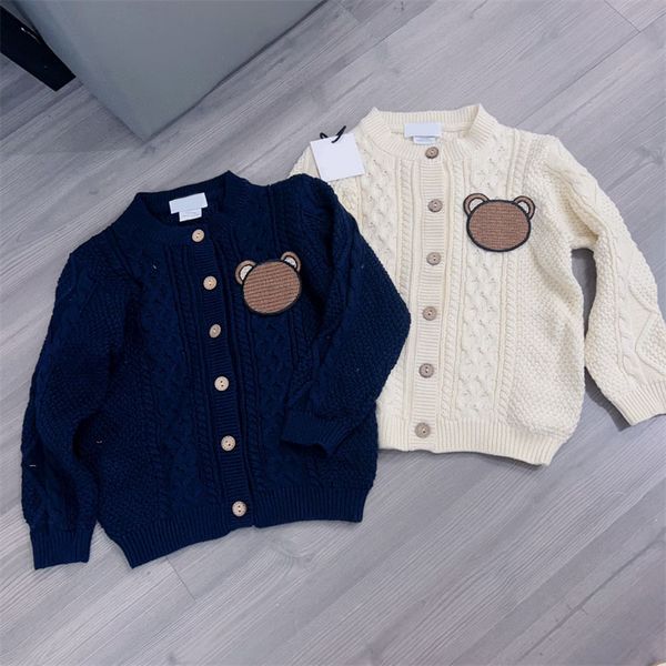 

baby girls knit sweater cardigans fashion jackets luxury designer knitted cartoon sweaters babies toddlers knitwear children clothes, Blue