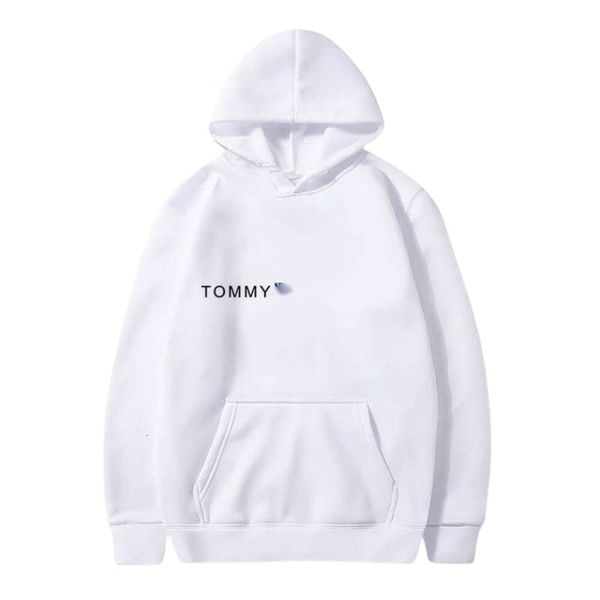 

designer hoodie tommys men's original quality fleece men's and women's hooded sweater tide printed sweater loose and comforta, Black