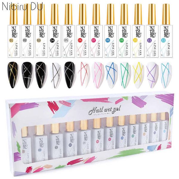 

nail polish 24 colors pull liner gel nail polish kit for diy hook line painting manicure gel brushed design nail art accessories s267i