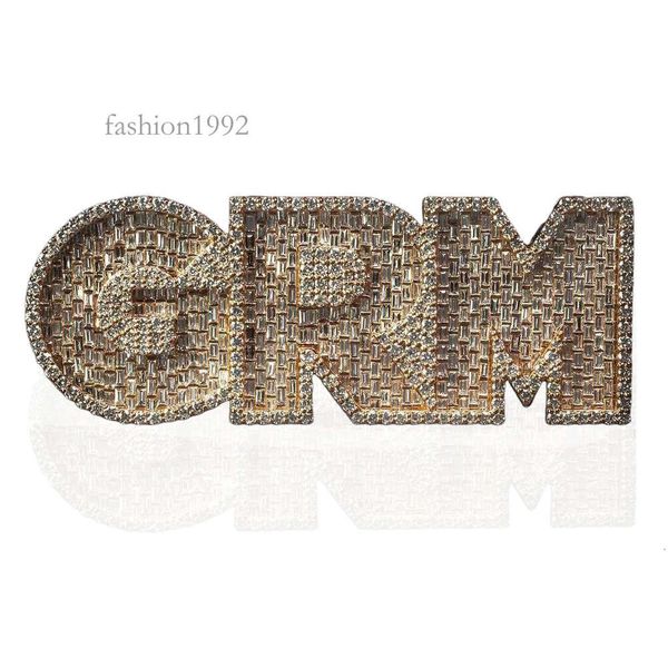 

Hip Hop Custom Sier Iced Out Moissanite Name Initial Cuban Link Chain Jewelry Letter Pendant for Men