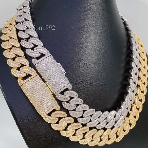 

Custom Pass Diamond Tester Hip Hop Iced Out Cuban Chain Necklace 18Mm Vvs Moissanite Cuban Link Chain Necklace