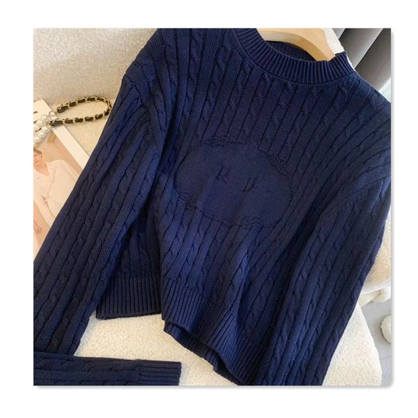 

fashion women sweater designer sweater short letter pattern fried dough twists sweater womens warm in autumn winter versatile casual sports, White;black