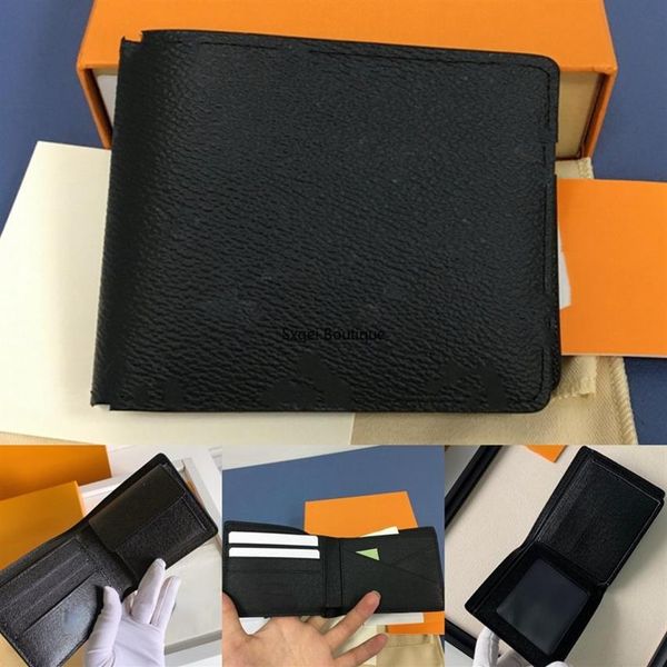 

mens wallet for credit card holder and money collect black flower style designer short wallet with box3034, Red;black
