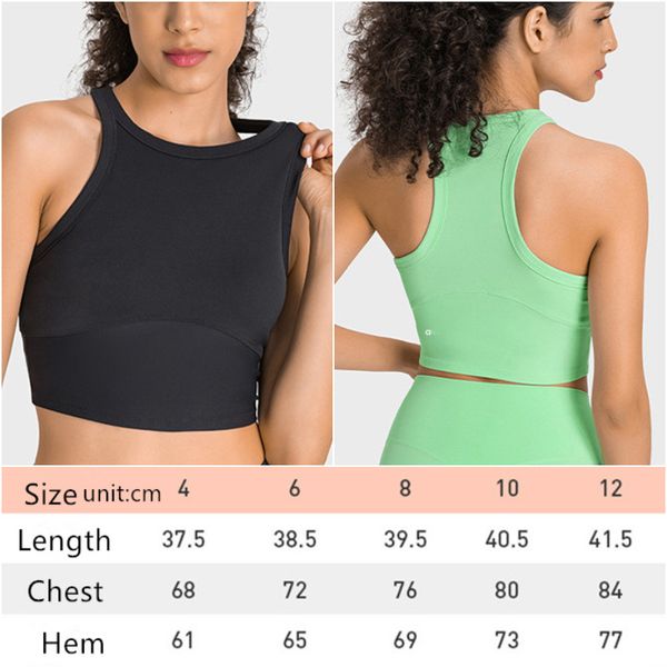 

al-001 womens yoga outfits sleeveless shirts solid color sports vest running excerise fitness girls jogging trainer lycra sportswear close-f
