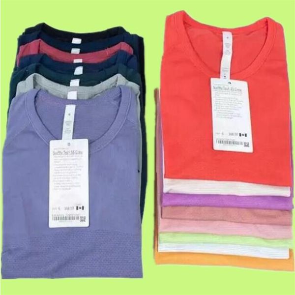 

swiftly tech 2 0 yoga womens wear ladies sports t shirts short-sleeved t-shirts moisture wicking knit high elastic fitness 279z, White;red