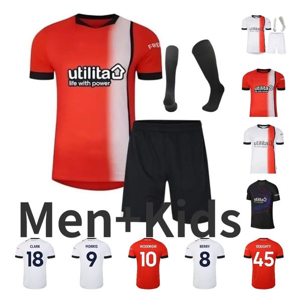 

2023 2024 luton town soccer jerseys woodrow morris 23 24 adebayo doughty curtis lansbury donaghy berry givens mick mpanzu home away 3rd mail, Black;yellow