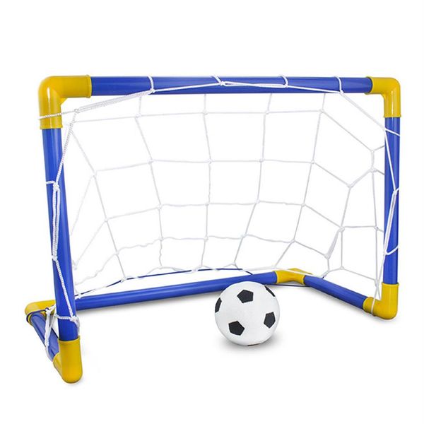 

1 set children sports soccer goals with soccer ball and pump outdoor sports practice scrimmage game detachable football gate2692
