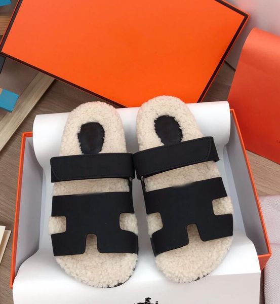 

new fashion women's soft sole cow reverse fleece home slippers us size 42 lazy lamb hair slippers h02, Black