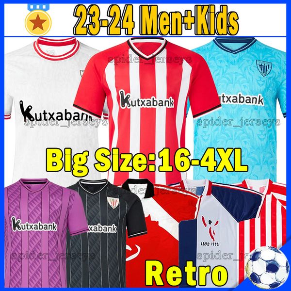 

xxxl 4xl 23 24 bilbao soccer jerseys retro athletic unai simon i.martinez williams berenguer muniain football shirts 2023 2024 yuri b raul g, Black;yellow