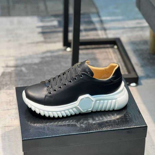 

2023s designer casual shoes real leather calfskin supersonic sneakers shoes comfort low flats outdoor trainers men's pp walking shoes, Black