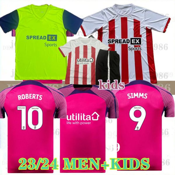 

23 24 sunderland promotion soccer jerseys stewart simms roberts amad clarke dajaku embleton evans o'nien 2023 2024 football shirt pritc, Black;yellow