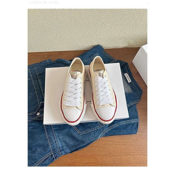 

maison mihara yasuhiro low cut men's and women's versatile dissolve shoes summer new mmy style canvas shoes, Black