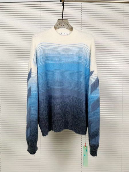 

2023 men's and women's sweaters, arrow gradient mohair jacquard for couples s  l xl, White;black