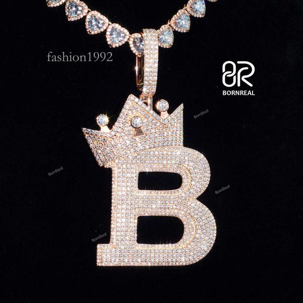 

Oem Sterling Sier Vvs Moissanite Custom Letter Name Hip Hop Mens Jewelry Iced Out Charm Necklace Pendant