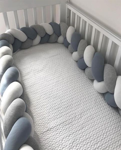 

3m baby bed bumper protector infant cradle pillow cushion braid knot bumper crib bumper tour de lit bebe tresse room decor253k3238700