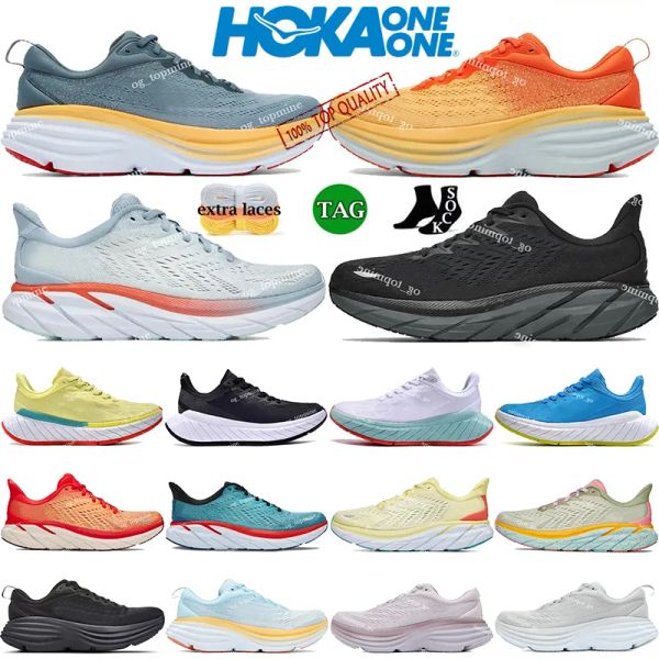 

hoka one Bondi 8 Clifton 9 Athletic hokas free people Running Shoes Runner Carbon x2 Triple Black White Light Blue Sports Trainers Lifestyle Shock Absorption, #2