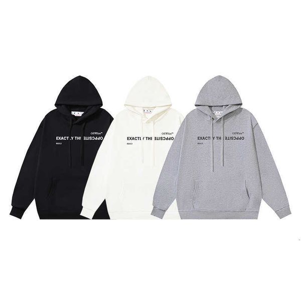 

Men's OFF designer fashion hoodie 2023 Autumn/Winter New OW Simple Letter Pattern Hooded Sweater Unisex Sweater, Gray