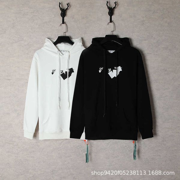 

Men' OFF designer fashion hoodie 2023 Autumn/Winter New OW off owwhite 3D Arrow Pattern Pullover Hooded Sweater Unisex, White