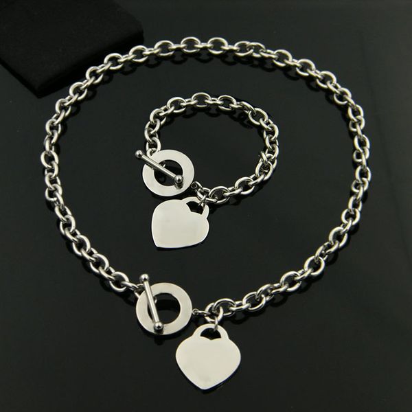 

womens necklace bracelet designer jewelry sets for women birthday christmas gift wedding statement pendant OT button guba bracelets necklaces bangle jewelrys, Silvery 01