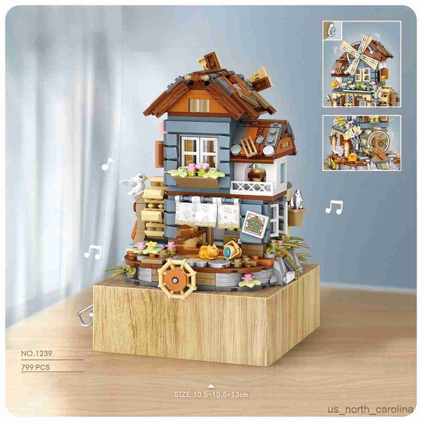

Windmill Blocks Music Building Blocks City Creative House Castle Model DIY Assembly Toy For Kids Girl Gift R230911