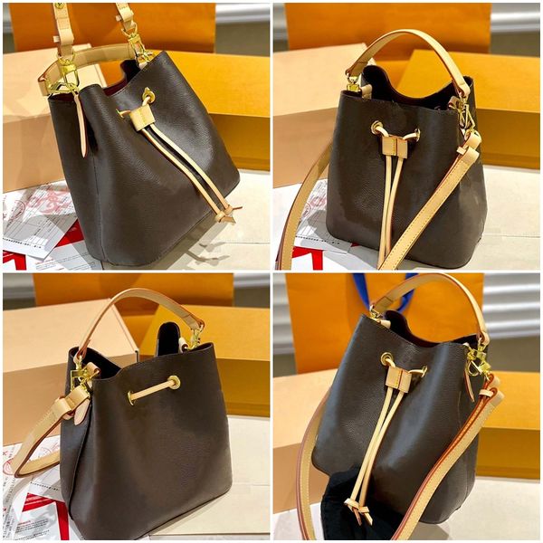 

Fashion Bucket Bag Large Capacity Shopping Drawstring Vintage Cross Body Top Designer Handbag Wholesale Luxury Crossbody Classic Artwork Shoulder Bags, Brown