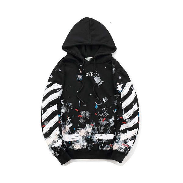 

OFF Men's hoodie fashion T-shirt Designer clothing Autumn and Spring 2023 Street Empty Fireworks Arrow Couple Hoodie Coat for Men Women, Black