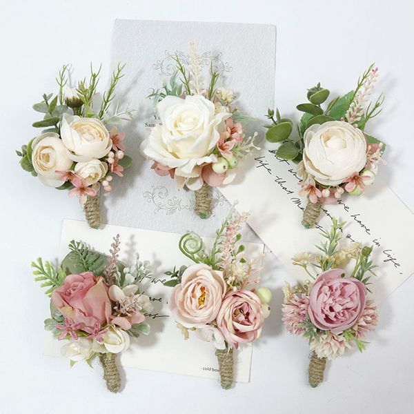 

Pink Corsage for Bridesmaids and Guests - Artificial Flowers for Weddings, Birthdays, and Bridal Showers - Perfect for Home and Office Decoration