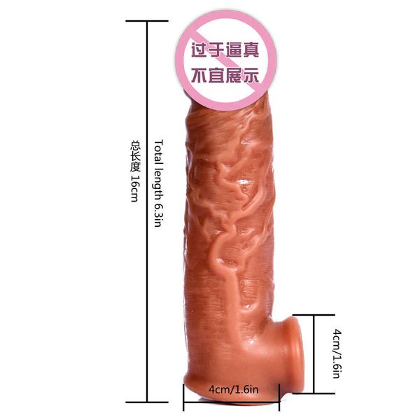 

sex massager sex massagersex massagerMale wearing penis sleeves simulated liquid silicone enlarged and thickened wolf teeth adult sex toys