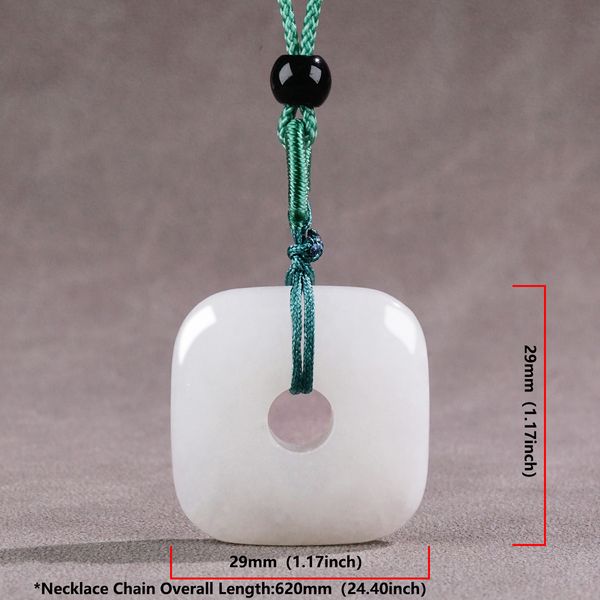 

Natural square white jade gemstone necklace Stone Pendant Pendants For Women Cute Necklaces Wholesale Jewellery Ornate Jewels
