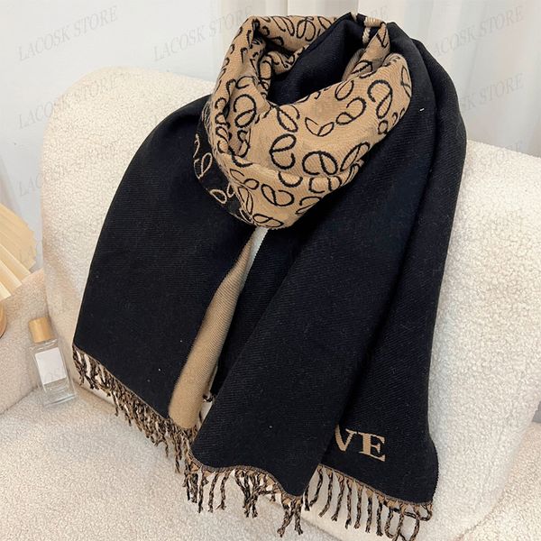 

Double Cashmere Scarf Men Woman Winter Keep Warm Scarfs Different Style Ladies Luxury Shawls Unisex Designer Scarves Christmas Gift with Box