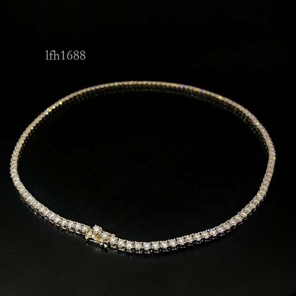 

Factory Custom Men Women Real S Sier/Solid Gold 16" 18" 20" 22" 3Mm Moissanite Diamond Tennis Link Chain Necklace